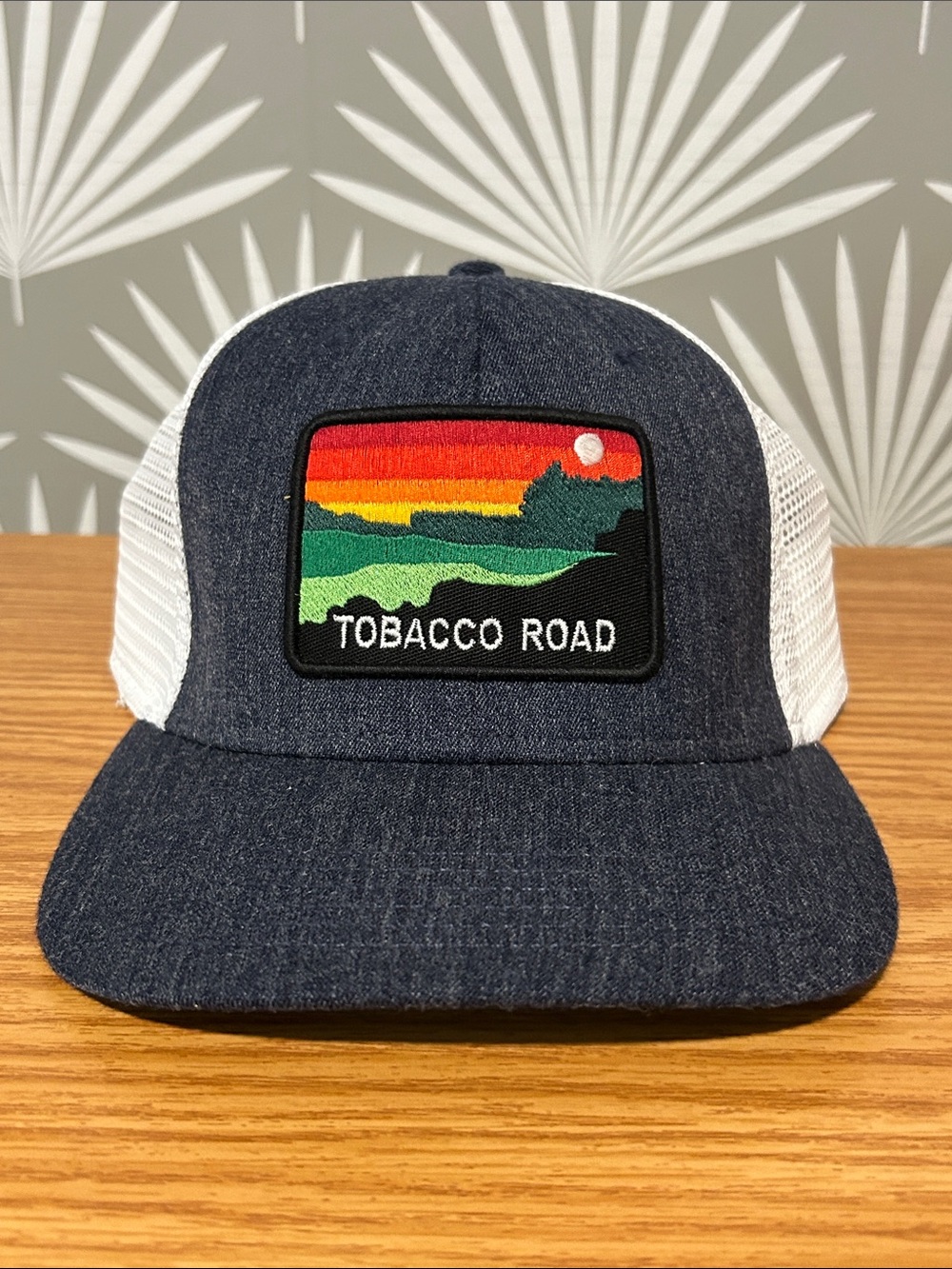 Legacy Blue & White Mesh Trucker Hat Multicolor Patch Tobacco Road